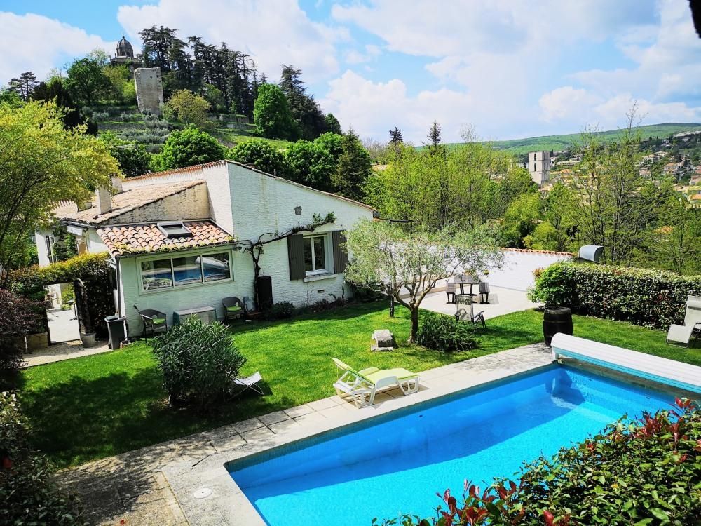 Vue aérienne de la maison avec Piscine à Forcalquier